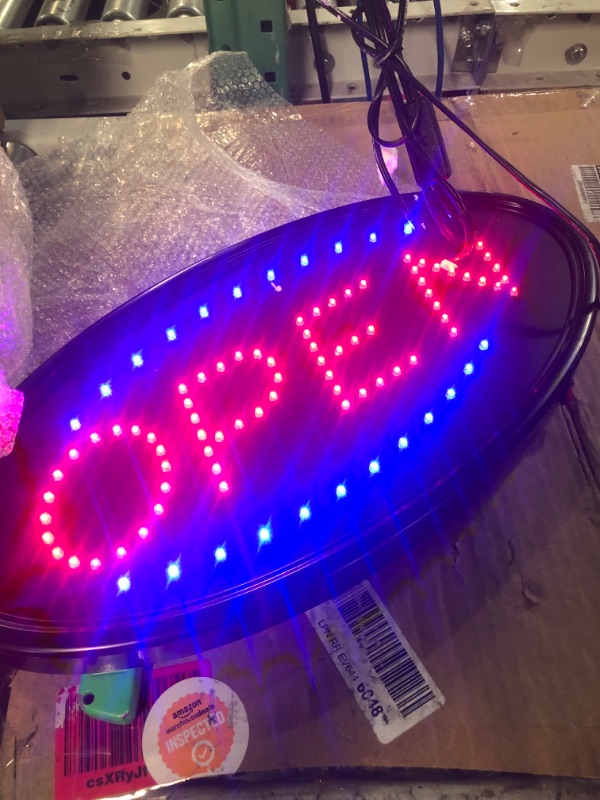 Photo 3 of LED Open Sign, AGPTEK 19x10inch LED Business Open Sign