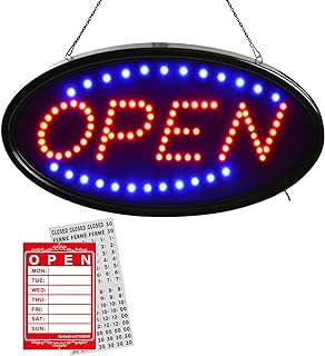 Photo 1 of LED Open Sign, AGPTEK 19x10inch LED Business Open Sign