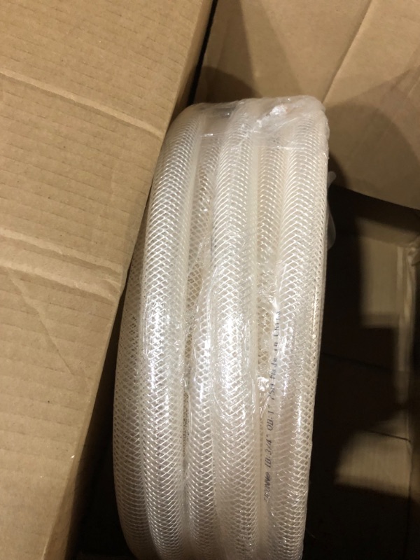 Photo 4 of 1/2" ID x 3/4" OD - 50 Ft High Pressure Braided Clear PVC Vinyl Tubing