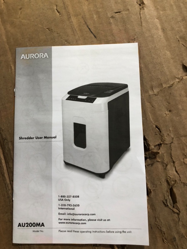 Photo 5 of Aurora Commercial Grade 200-Sheet Auto Feed High Security Micro-Cut Paper Shredder/ 60 Minutes/ Security Level P-5 & SL16 Professional Grade Synthetic Shredder Oil