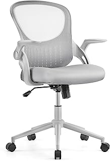 Photo 1 of Home Office Chair Ergonomic Desk Mesh Computer Chair Modern Height Adjustable Swivel Chair with Lumbar Support/Flip-up Arms, Gre