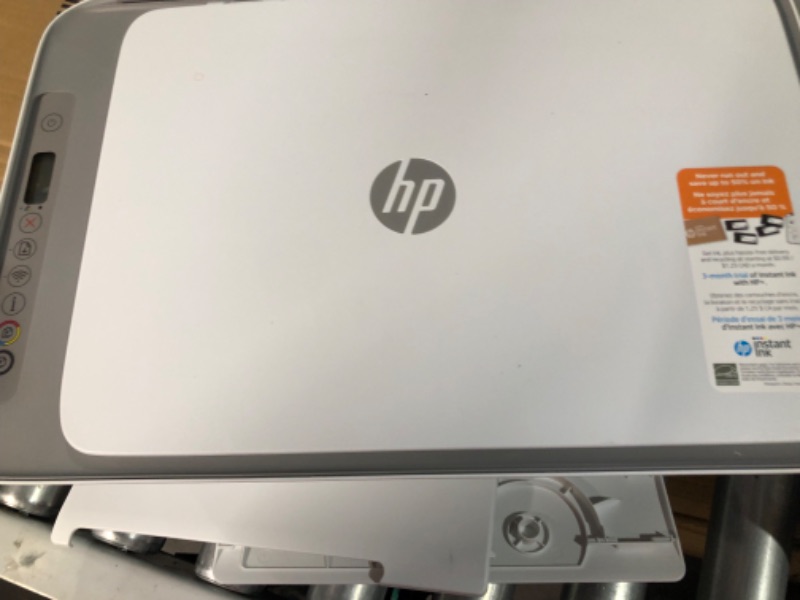 Photo 3 of HP DeskJet 2755e Wireless Color All-in-One Printer with bonus 6 months Instant Ink (26K67A), white