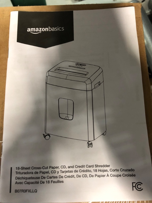 Photo 2 of Amazon Basics 18-Sheet Shredder, BLACK