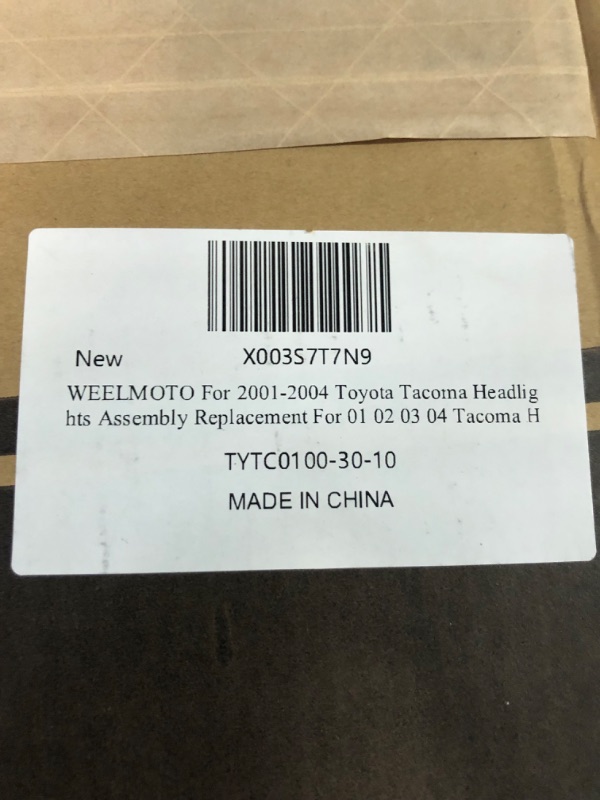 Photo 2 of Toyota Tacoma Headlights Assembly Replacement For 01 02 03 04 Tacoma Headlight+Corner Parking Signal Lights+Bumper Light, Chrome Housing, OE Replacement