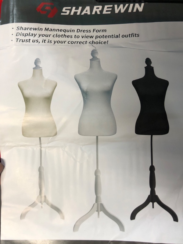 Photo 2 of (SEE NOTES)Mannequin Body Female,Dress Form Mannequin Torso,61-69 inch Height Adjustable Mannequin Stand, White