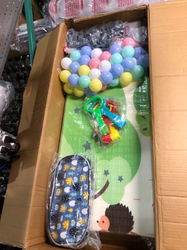 Photo 1 of Baby Playpen 79" X 71" , LUTIKIANG Play Yard for Babies and Toddlers with Mat, Safety Extra Large Baby Fence Area, Indoor & Outdoor Kids Activity Play Center with Anti-Slip Suckers and Zipper Gate. 79"*71"