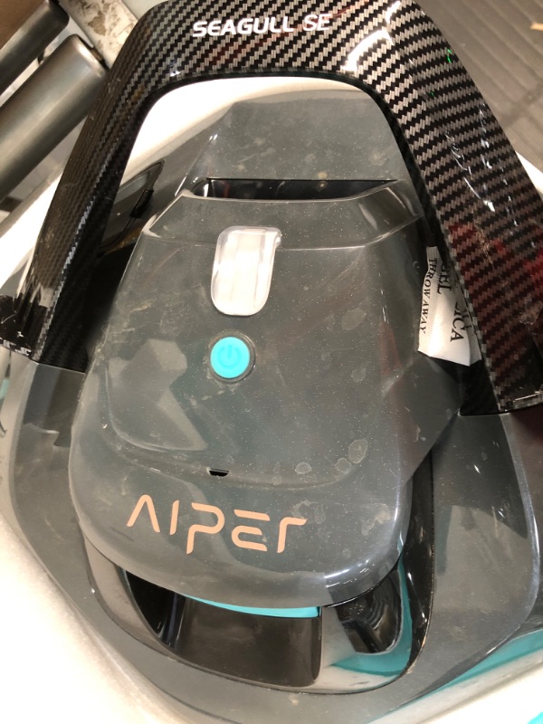 Photo 3 of * USED * 
AIPER Seagull SE Cordless Robotic Pool Cleaner, Pool Vacuum Lasts 90 Mins, LED Indicator, Self-Parking, for Flat Above-Ground Pools up to 33 Feet - Gray