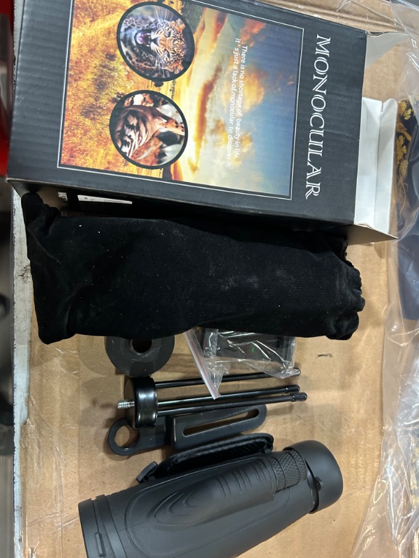 Photo 1 of HD - Monoculars Telescope,12X50 High-Power Monocular with All Optical Glass Lenses, BLACK
