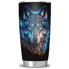 Photo 1 of  Wolf Tumbler Thermal Insulated Travel Coffee Mug Cup Birthday Father Day Daddy Gifts 20 OZ