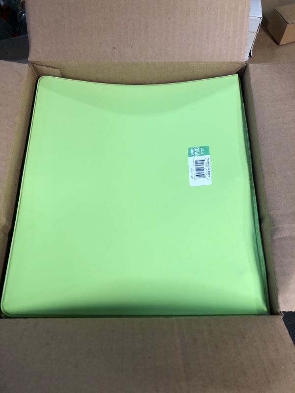 Photo 2 of QTY 6 1" RING BINDERS LIME GREEN 