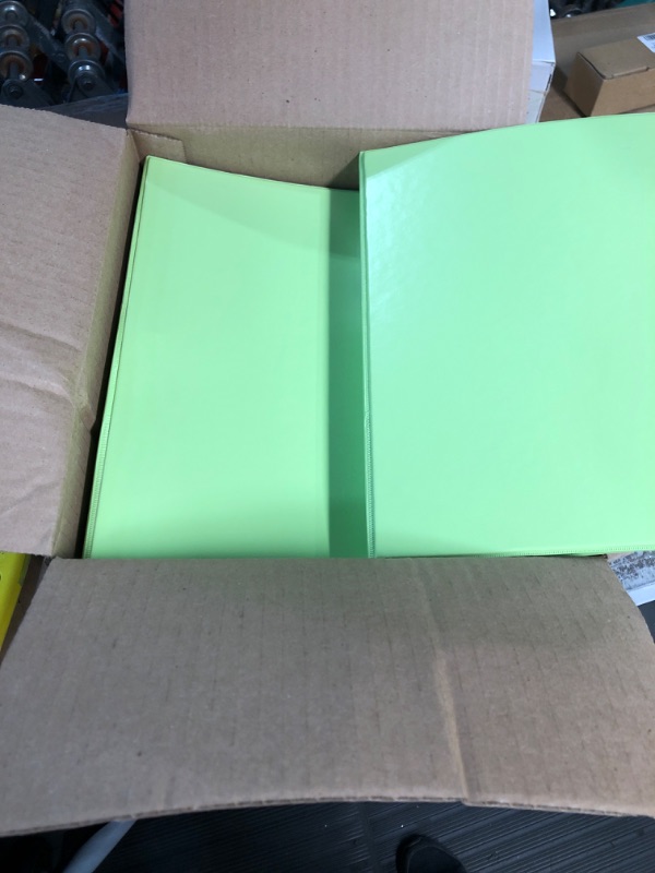 Photo 3 of QTY 6 1" RING BINDERS LIME GREEN 