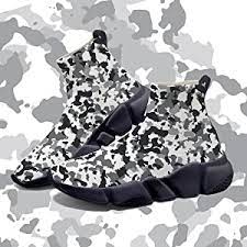 Photo 1 of Hetios Mens Running Knitted Comfortable Lightweight Breathable Casual Printed Camouflage Painting Fashion Sneakers Slip Resistant Walking Shoes