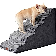 Photo 1 of * USED * 
 Curved Dog Stairs for High Beds, 5-Step Dog Steps for Small Dogs and Cats, Pet Stairs for High Bed Climbing, Non-Slip Balanced Pet Step Indoor, Grey