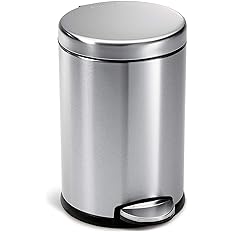 Photo 1 of ***DENTED - SEE PICTURES***
4.5 Liter / 1.2 Gallon Round Bathroom Step Trash Can, Brushed Stainless Steel
