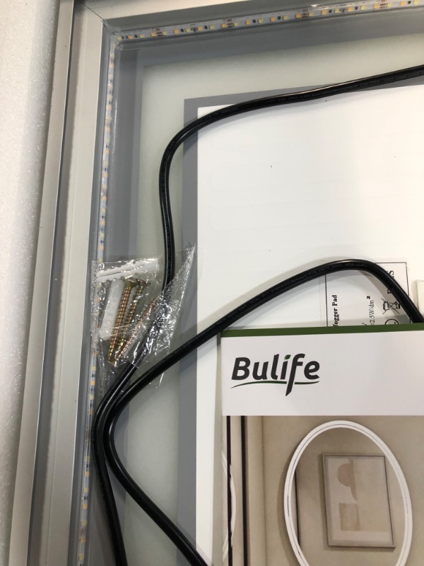 Photo 5 of BuLife 28X20 Inch LED Bathroom Vanity Mirror, 3 Colors Light Dimmable, 
