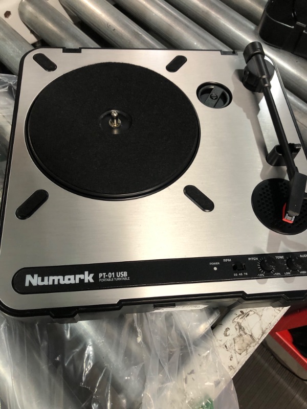 Photo 7 of Numark PT01USB | Portable Vinyl-Archiving Turntable for 33 1/3, 45, & 78 RPM Records 