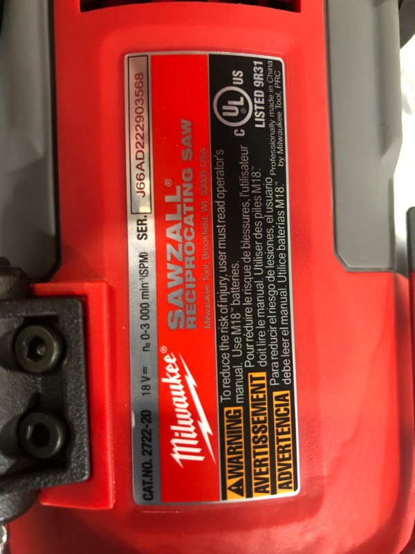 Photo 6 of **NEW**  Milwaukee M18 FUEL 18V Lithium-Ion Brushless Cordless Super SAWZALL Orbital Reciprocating Saw 