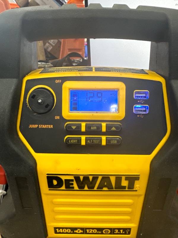 Photo 7 of DEWALT DXAEJ14 Digital Portable Power Station Jump Starter: 1400 Peak/700 Instant Amps