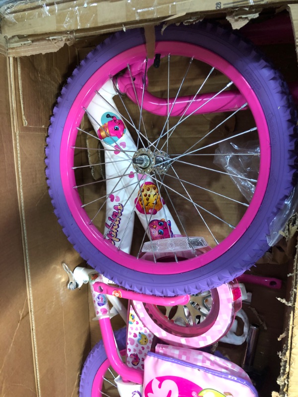 Photo 2 of ***MISSING PARTS - NONFUNCTIONAL - FOR PARTS - SEE NOTES***
18" Shopkins Girls' Bike with Handlebar Bag