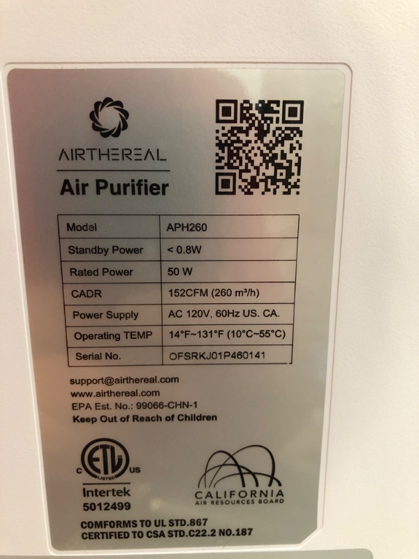 Photo 4 of Airthereal Aph260 Air Purifier for Home Large Room Office 7-in-1 True HEPA Filter Removes