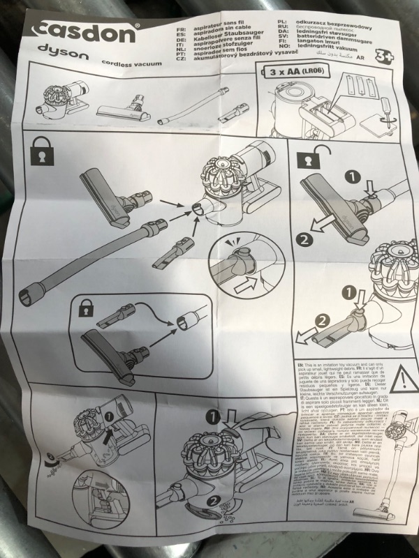 Photo 6 of Casdon Dyson Cordless Vacuum Interactive Toy for Children Aged 3+, Purple and Orange