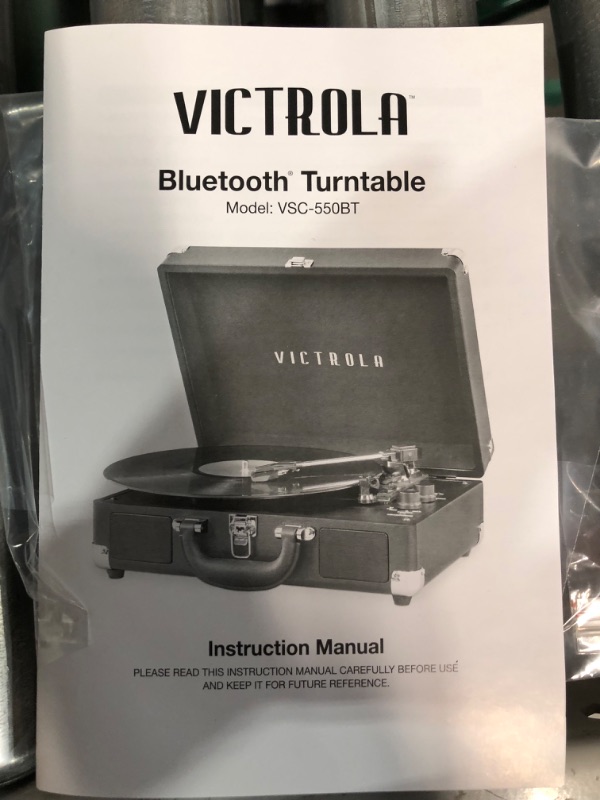 Photo 2 of * no power cord * 
Victrola Vintage 3-Speed Bluetooth Portable Suitcase Record Player