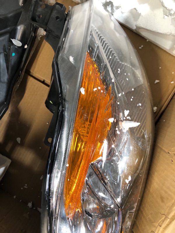 Photo 3 of ALZIRIA Headlight Assembly Compatible with 2013-2015 Nissan Altima S/SL/SV-Only fit 4Door (Chrome Housing Amber Reflector) Chrome Housing and Amber Reflector