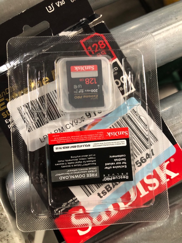 Photo 2 of SanDisk 128GB Extreme PRO SDXC UHS-I Memory Card - C10, U3, V30, 4K UHD, SD Card - SDSDXXD-128G-GN4IN 128GB Memory Card Only