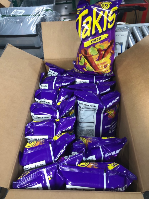 Photo 2 of 09/23*** Takis Fuego Rolled Spicy Tortilla Chips, Hot Chili Pepper Lime Flavored, Multipack Box 14 Bags, 9.9 Ounces Each