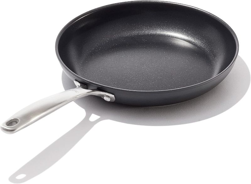 Photo 1 of (NEEDS TO BE WASHED) - OXO Good Grips Pro 10" Frying Pan Skillet, 3-Layered German Engineered Nonstick Coating, Stainless Steel Handle, Dishwasher Safe, Oven Safe, Black