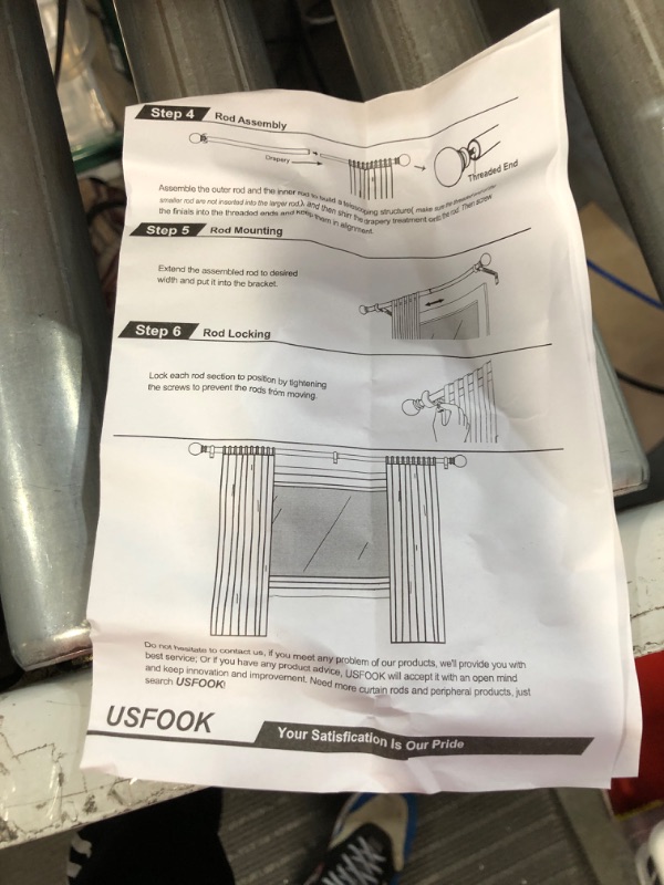 Photo 2 of **REFERENCE ITEM** USFOOK 1 Inch Curtain Rods 72 to 144 Inches(3-6 ft)