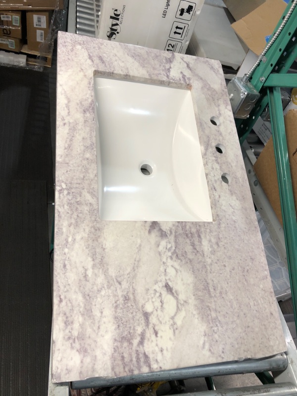 Photo 2 of ** SEE NOTES** DNYN 37"x22"Inch Bathroom Stone Vanity Top Engineered Marble Color 