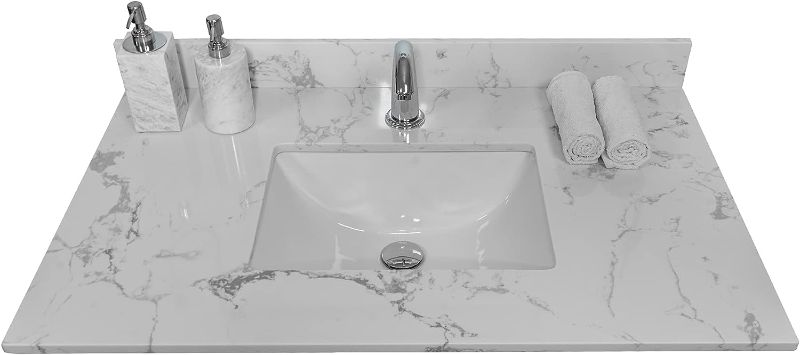 Photo 1 of ** SEE NOTES** DNYN 37"x22"Inch Bathroom Stone Vanity Top Engineered Marble Color 
