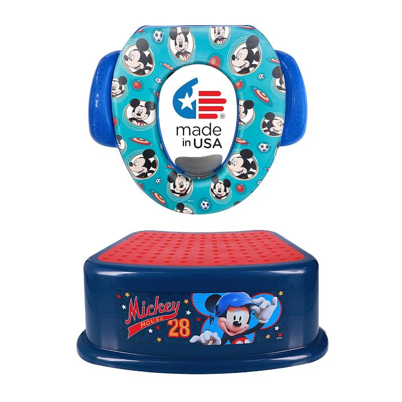 Photo 1 of *** CLEAN IT BEFORE USING IT** Disney Mickey Mouse 2 Piece Sports Essential Potty Training Set - Soft Potty Seat, Step Stool