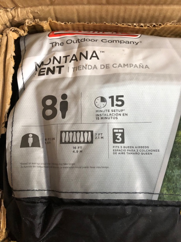 Photo 3 of ***DAMAGED - NONFUNCTIONAL - FOR PARTS***
 Coleman 8-Person Tent for Camping