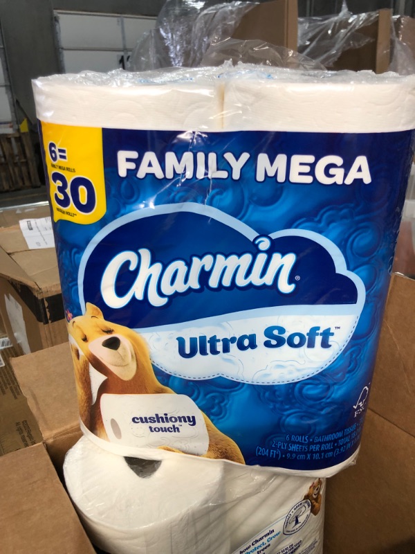 Photo 2 of Charmin Ultra Soft Cushiony Touch Toilet Paper, 18 Family Mega Rolls 