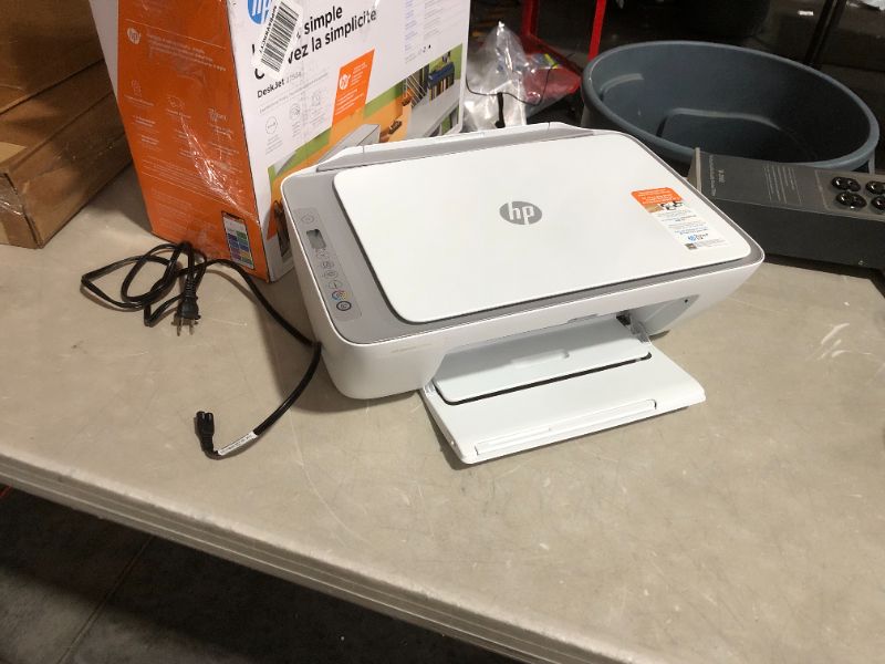 Photo 2 of HP DeskJet 2755e Wireless Color All-in-One Printer with bonus 6 months Instant Ink (26K67A), white