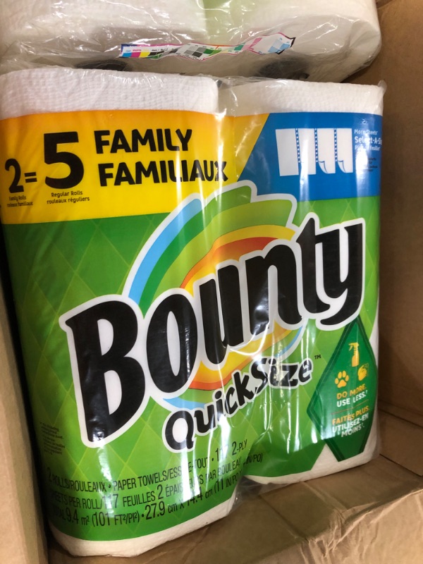 Photo 3 of Bounty Quick Size Paper Towels, White, 4 Packs Of 2 Family Rolls = 8 Family Rolls