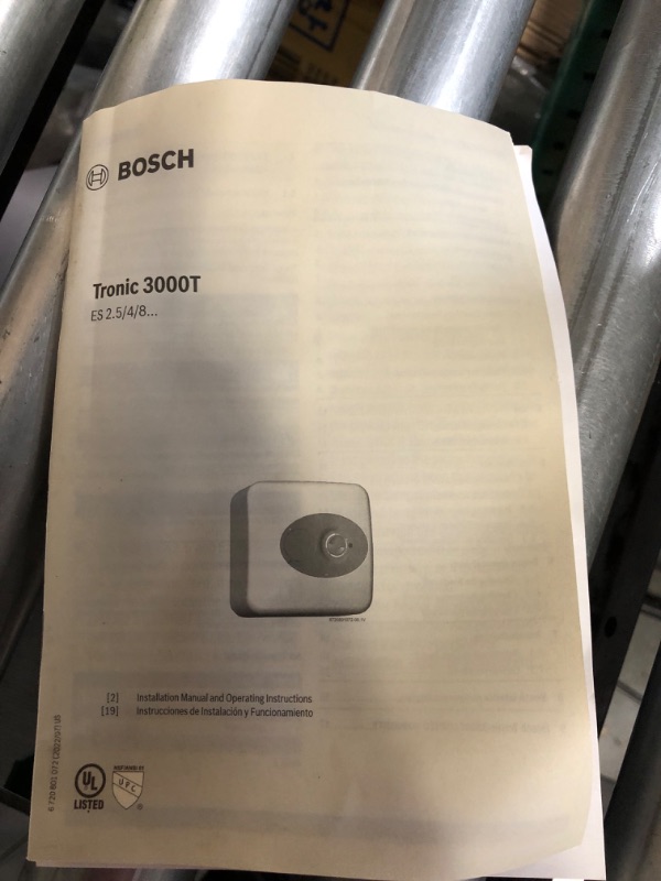 Photo 1 of ***RUSTED - SCUFFED - DIRTY - SEE NOTES***
Bosch Electric Mini-Tank Water Heater Tronic 3000 T 4-Gallon (ES4)