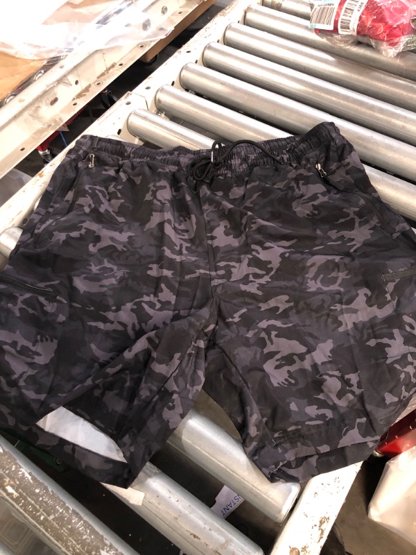 Photo 2 of SANTINY Bermuda Shorts for Women with Zipper Pocket X-Large Grey Camo