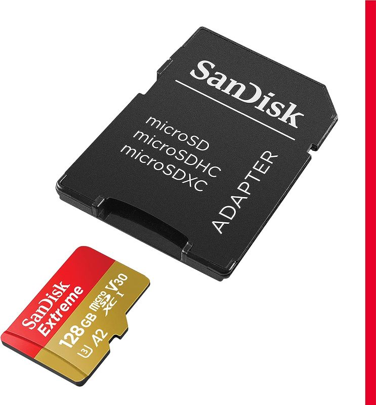 Photo 1 of SanDisk 128GB Extreme microSDXC UHS-I Memory Card 