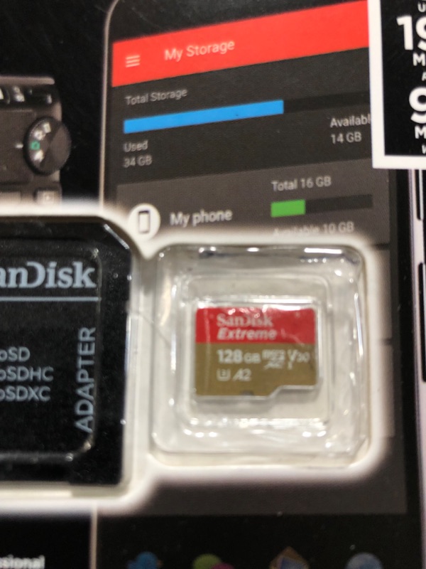 Photo 2 of SanDisk 128GB Extreme microSDXC UHS-I Memory Card 