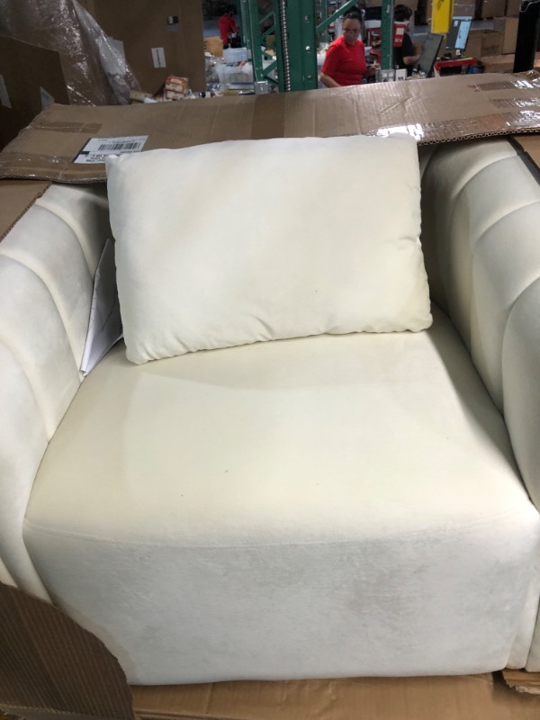 Photo 1 of ***LEGS MISSING - DIRTY - SEE NOTES***
Ebello Oversize Velvet Swivel Barrel Comfy Round Armchair with Plump Pillow