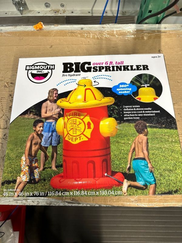 Photo 4 of BIGMOUNTH - 76" Tall Red Giant Inflatable Fire Hydrant Splash Zone Sprinkler #SCYS-0036-B