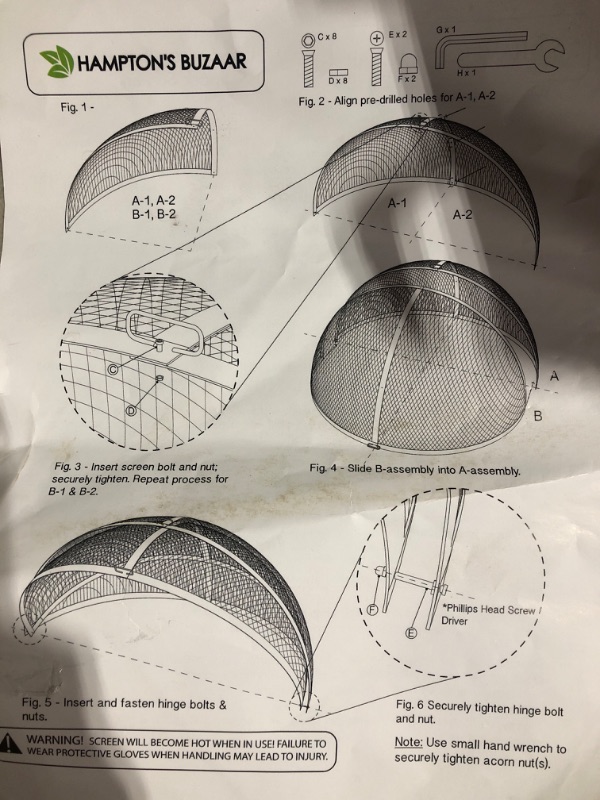 Photo 4 of * used * missing hardware *
Hampton's Buzaar 40 Inch Fire Pit Easy Access Spark Screen