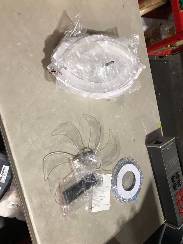 Photo 1 of SCAWAIL Ceiling Fan with Light,66W Dimmable Ceiling Fan 3 Color 6 Speed with Light Remote Control?Low Profile Ceiling Fan with Light for Bedroom Living Room,White