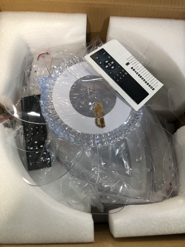 Photo 1 of SCAWAIL Ceiling Fan with Light,66W Dimmable Ceiling Fan 3 Color 6 Speed with Light Remote Control?Low Profile Ceiling Fan with Light for Bedroom Living Room,White