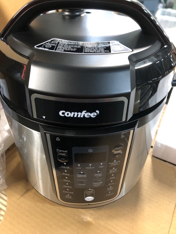 Photo 3 of **NEW OPEN FOR INSPECTION**
COMFEE’ 6 Quart Pressure Cooker 12-in-1 One Touch Kick-Start Multi-Functional Programmable Slow Rice Cooker 