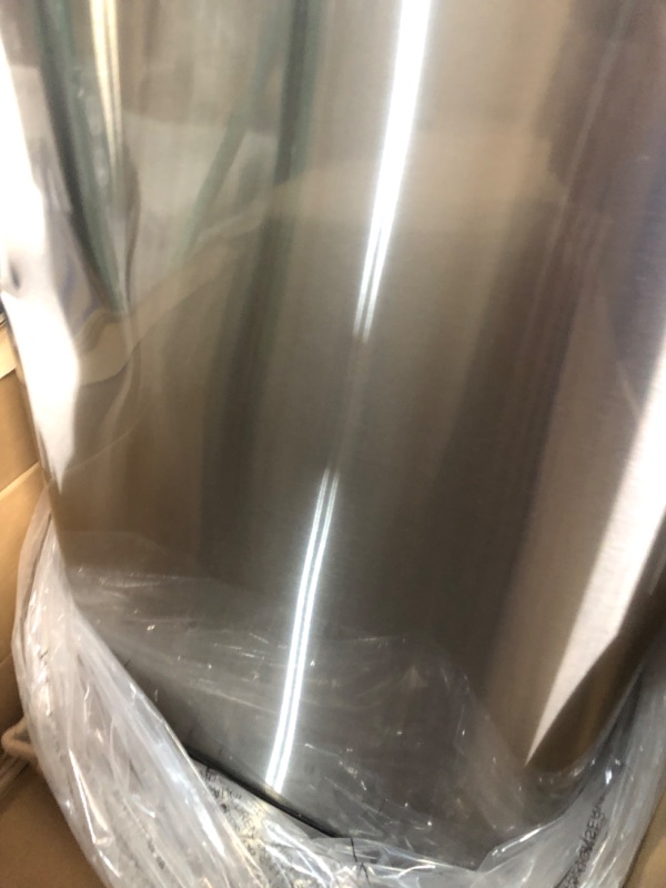 Photo 4 of **HAS DENTS**  QUALIAZERO 50L/13Gal Heavy Duty Hands-Free Stainless Steel Commercial/Kitchen Step Trash Can,