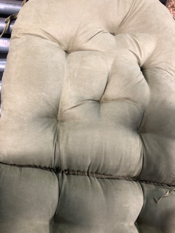 Photo 3 of (USED)*HAS BEEN USED BUT LOOKS NEW* Blazing Needles Microsuede Tufted High Back Chair Cushion, 48" x 24", Sage Green 